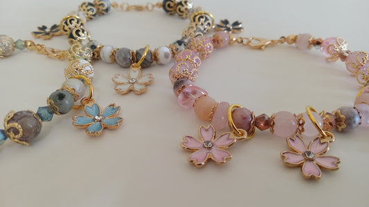 Cherry Blossom Charm Bracelets