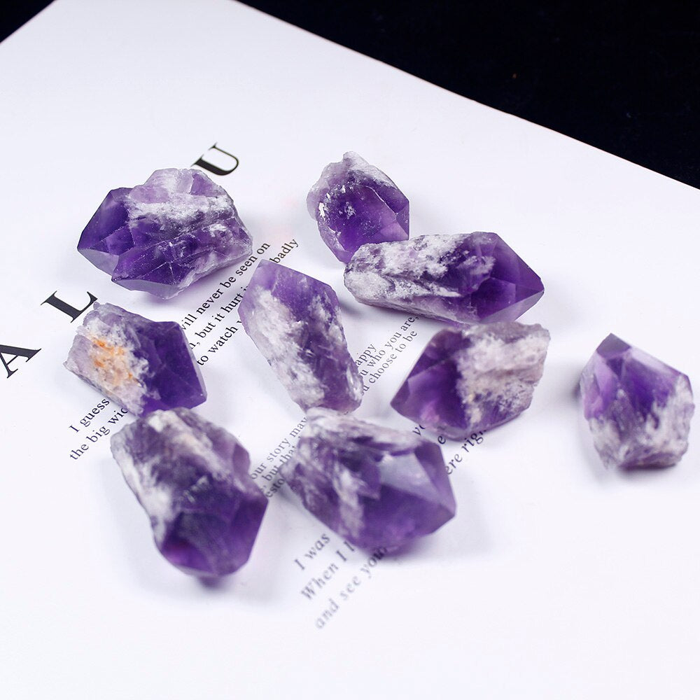 Crystal Macadam Amethyst Tooth Backbone Scepter Energy Stone