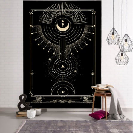 Witchcraft Tarot Tapestry Wall Hanging Black