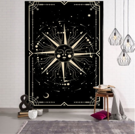 Witchcraft Tarot Tapestry Wall Hanging Black