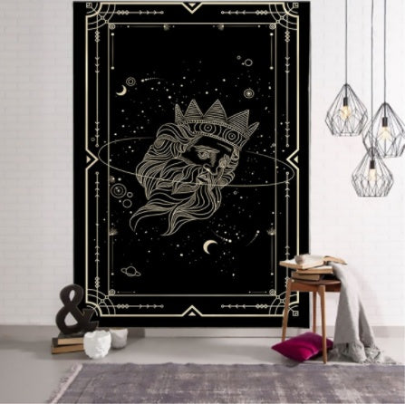 Witchcraft Tarot Tapestry Wall Hanging Black