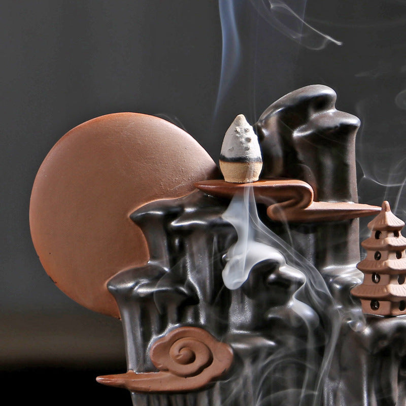 Black Incense Burner Incense Road Decoration Backflow Incense Burner