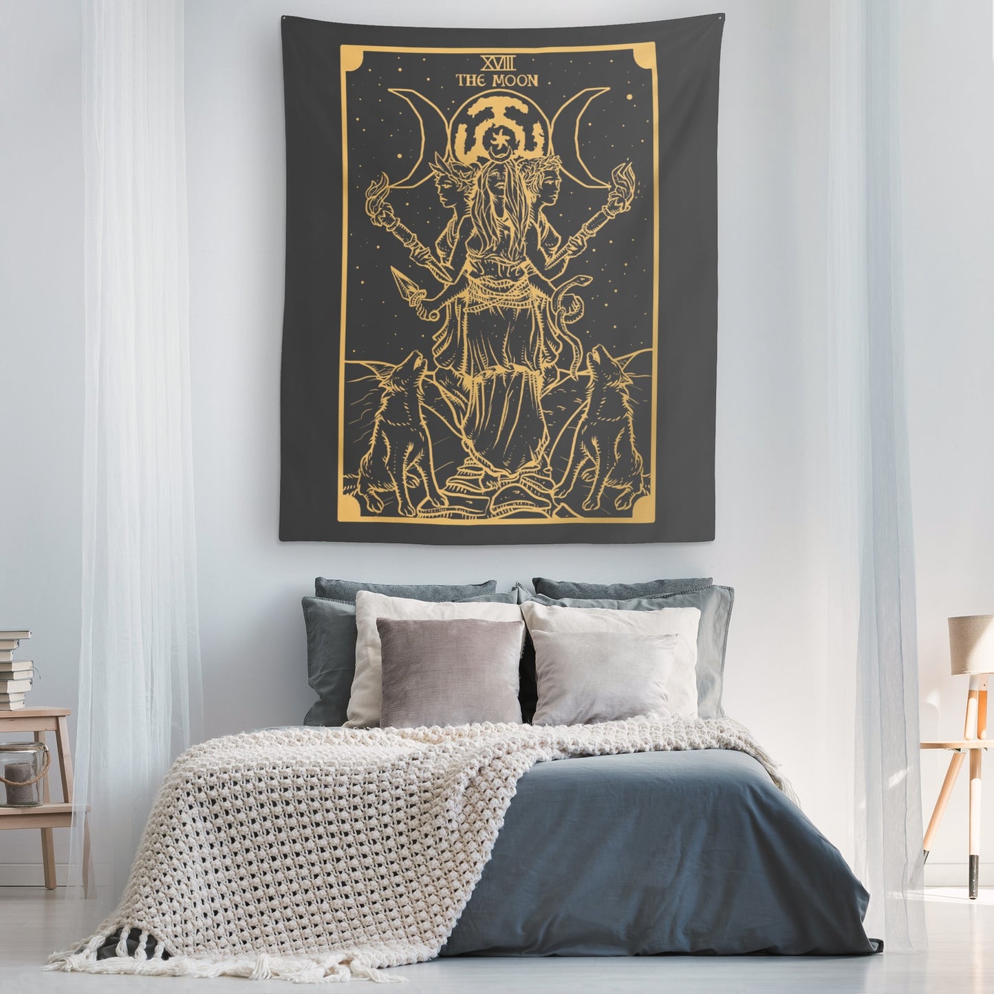 Triple Moon Goddess Tapestry