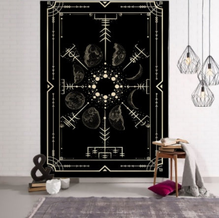 Witchcraft Tarot Tapestry Wall Hanging Black