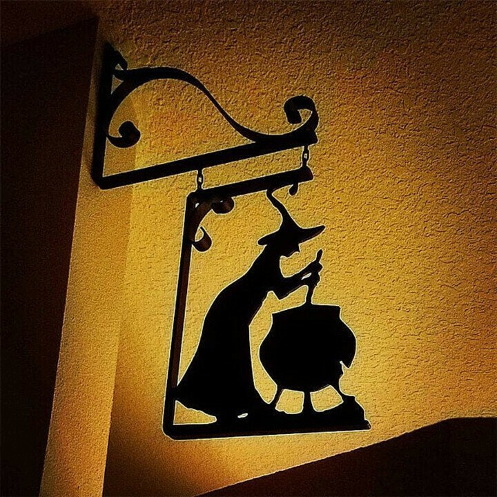 Metal Wall Art Witch Leaky Cauldron Sign