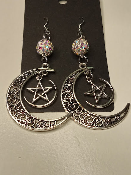 Celestial Moon Dangle Earrings