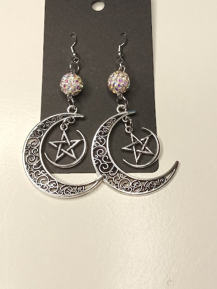 Celestial Moon Dangle Earrings