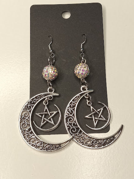 Celestial Moon Dangle Earrings