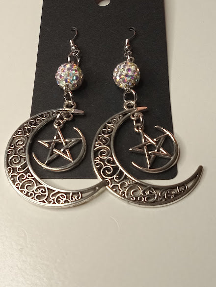 Celestial Moon Dangle Earrings