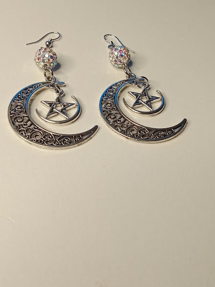 Celestial Moon Dangle Earrings