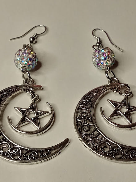 Celestial Moon Dangle Earrings