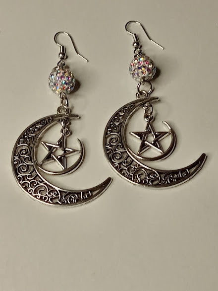 Celestial Moon Dangle Earrings