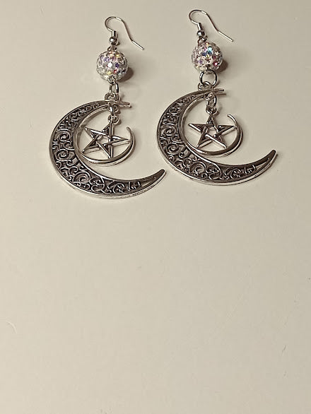 Celestial Moon Dangle Earrings