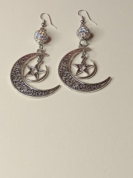 Celestial Moon Dangle Earrings