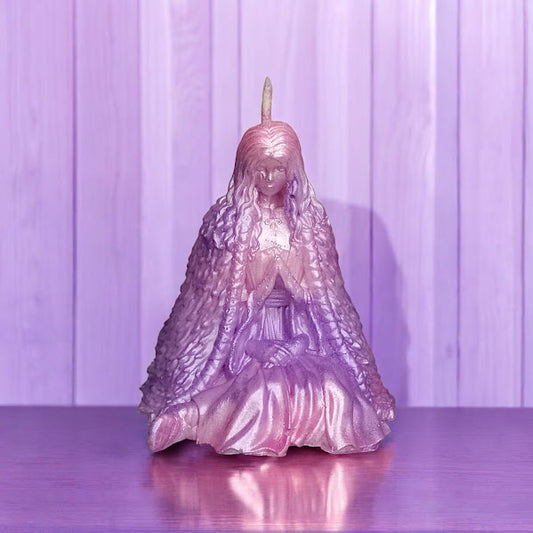 Pink, Lilac, and Violet Praying Goddess Scented Candle