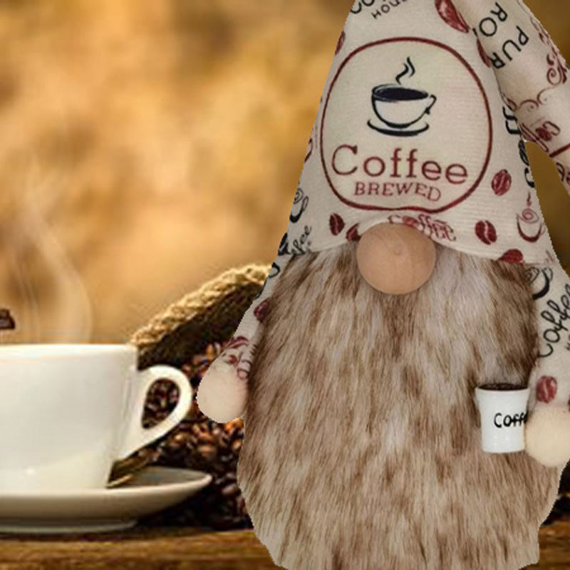 Coffee Gnome Faceless Doll Window Decoration