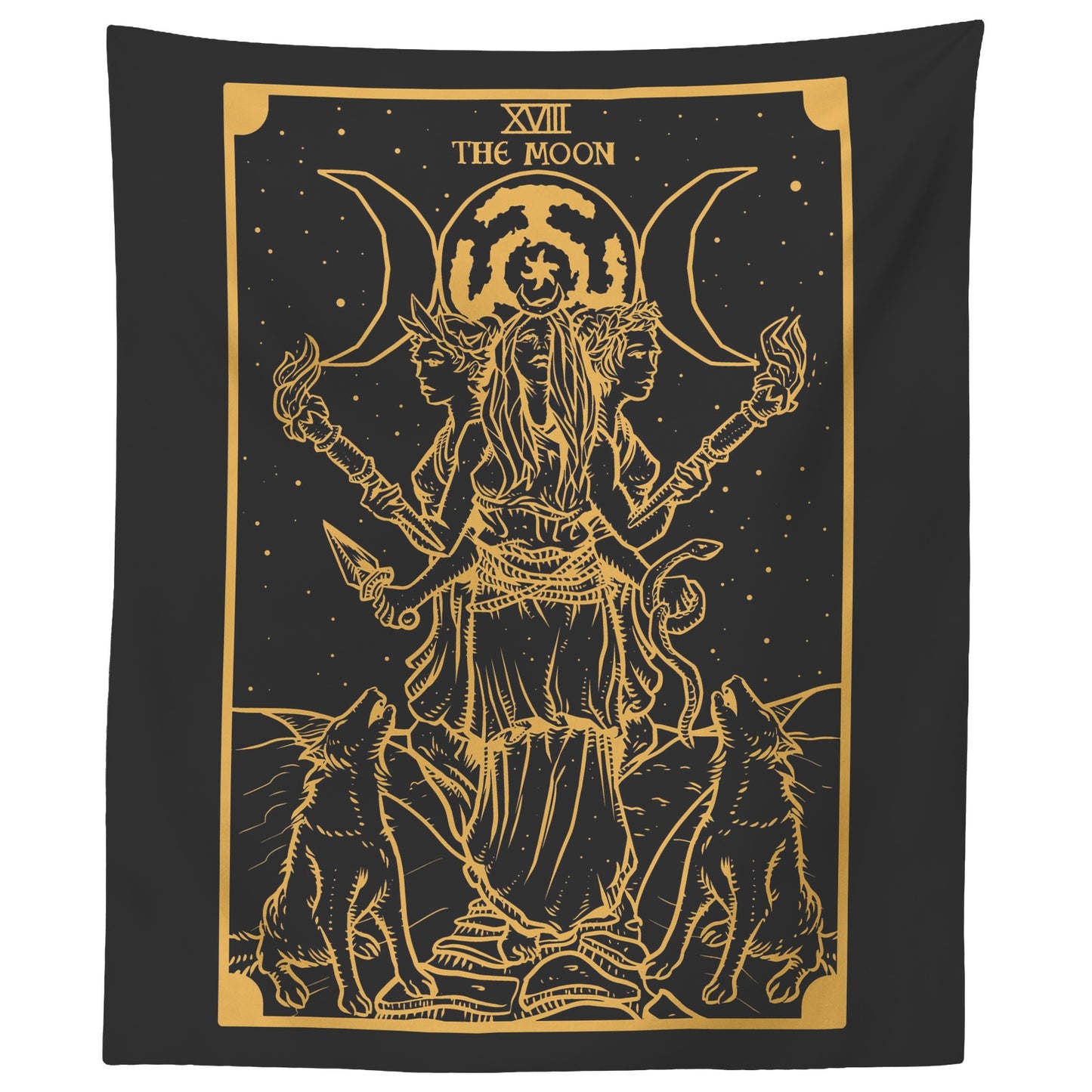 Triple Moon Goddess Tapestry