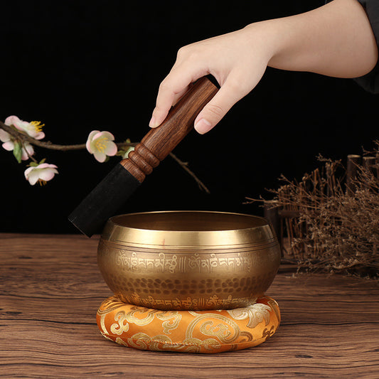 Tibetan Nepal Handmade Singing Bowls Set Buddha Mantra Design