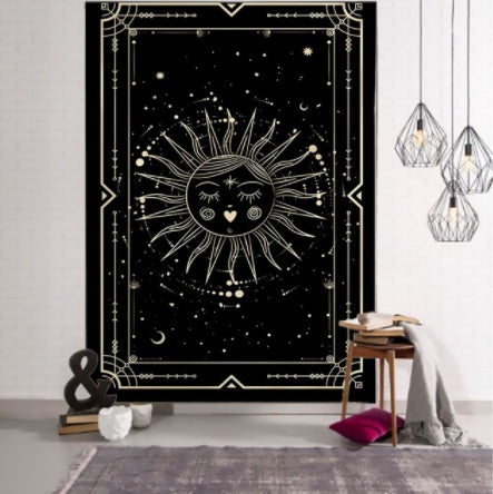 Witchcraft Tarot Tapestry Wall Hanging Black