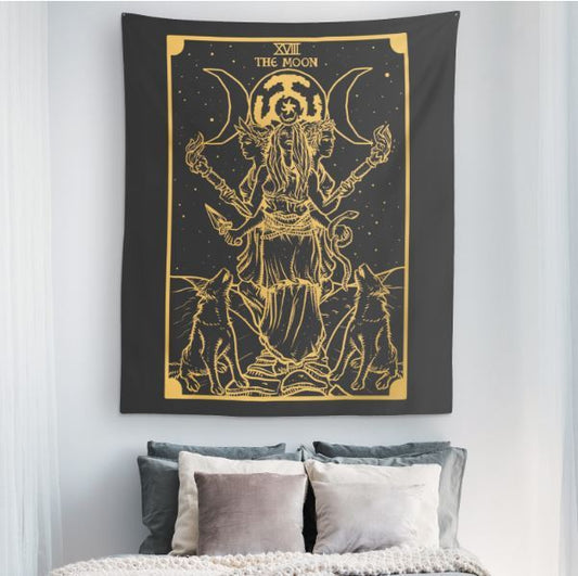 Triple Moon Goddess Tapestry