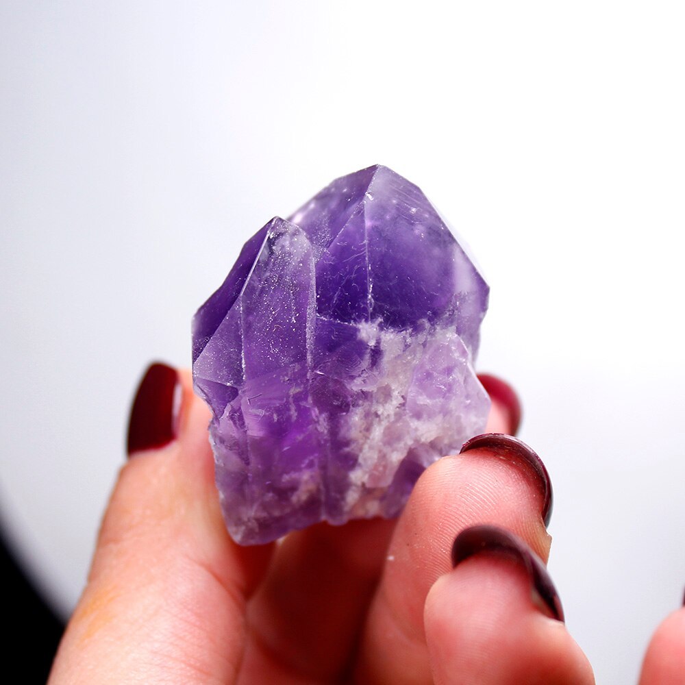 Crystal Macadam Amethyst Tooth Backbone Scepter Energy Stone