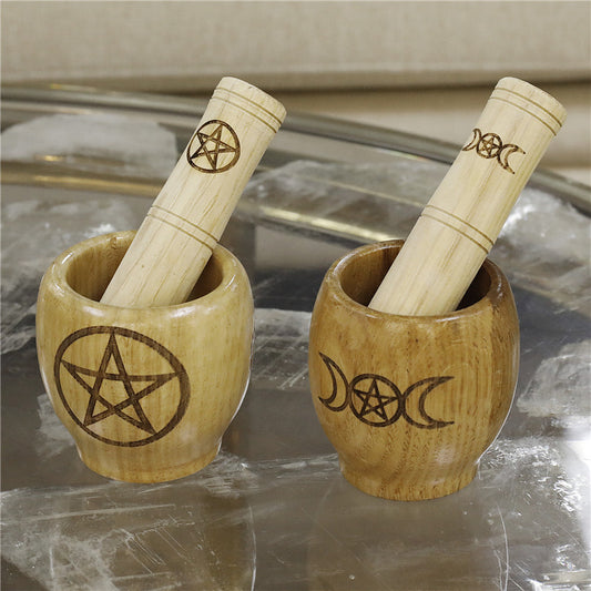 Wooden Masher Mashing Medicine Pot Altar Ornament