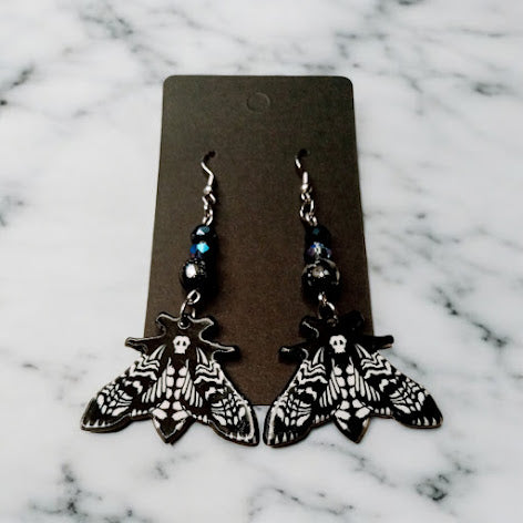 Lunar Moth Bracelet, Earring and Double Necklace Set