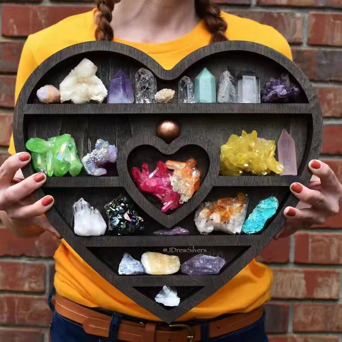 Moon Mirror, Moon Moth, and Heart Crystal Shelves