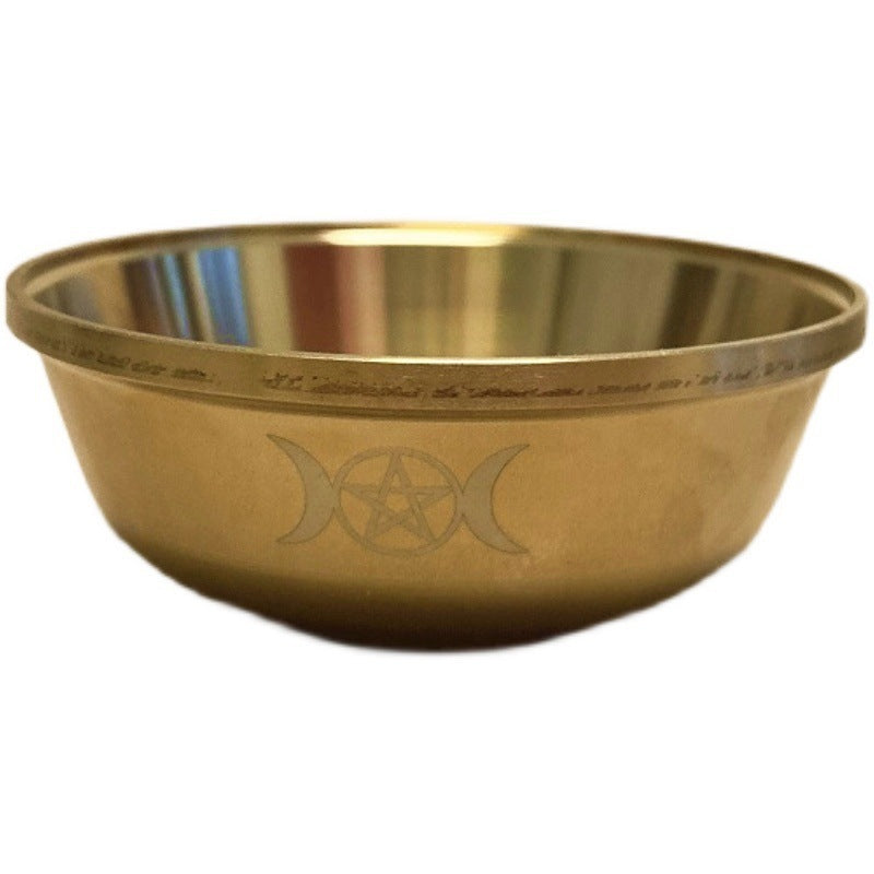 Pure Copper Altar Ceremony Five-pointed Star Three-phase Bowl Props