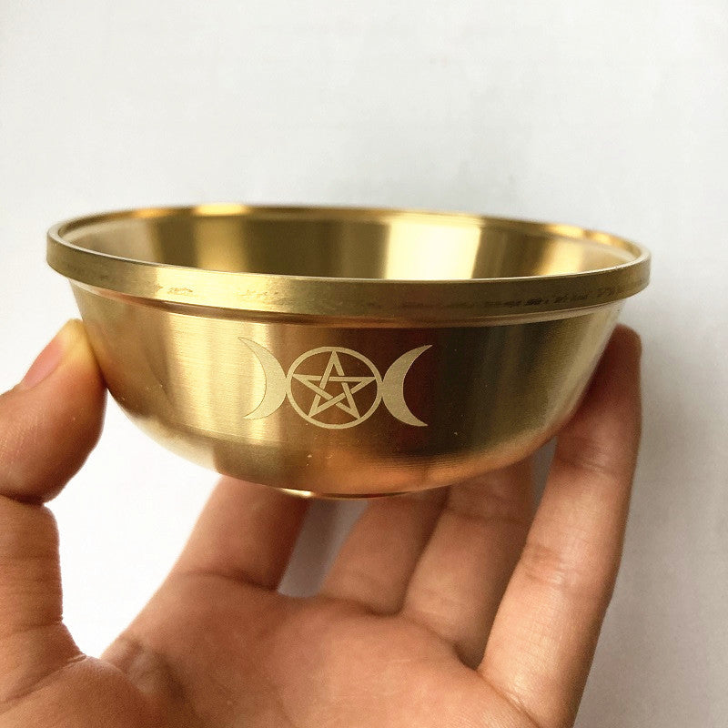 Pure Copper Altar Ritual Bowl Pentagram